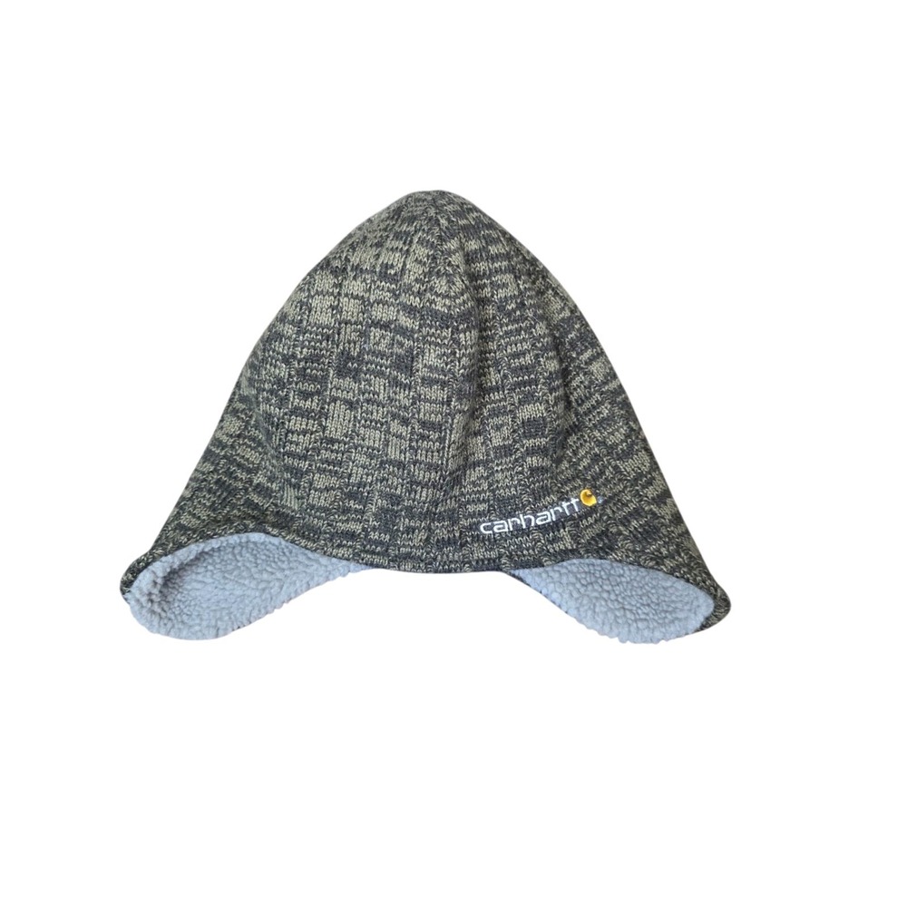 Carhartt Akron Fleece Lined Knit Beanie Hat Ear Flap Brown Olive OSFA